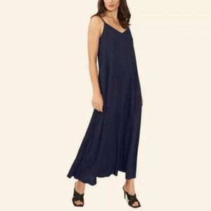 New!Vince Camuto Women's Sleeveless V-Neck Challis Maxi Dress Classic Navy Y2K